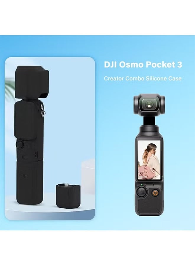 بكومور مجموعة ملحقات DJI Osmo Pocket 3: غطاء حماية من السيليكون مع واقي شاشة من الزجاج المقوى وواقي عدسة | حماية كاملة للكاميرا، ملحقات مقاومة للخدوش والصدمات - Image 4